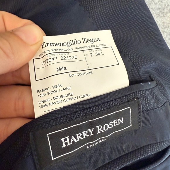 Ermenegildo Zegna for Harry Rosen Academia Navy Wool Blazer Sport Coat 54L - Picture 8 of 13